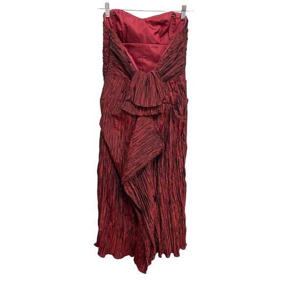 Phoebe Couture NWT Strapless Textured Burgundy Gown Shawl Whimsigoth SZ 12 - Picture 2 of 11